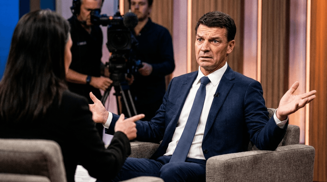 Angus Taylor reacts