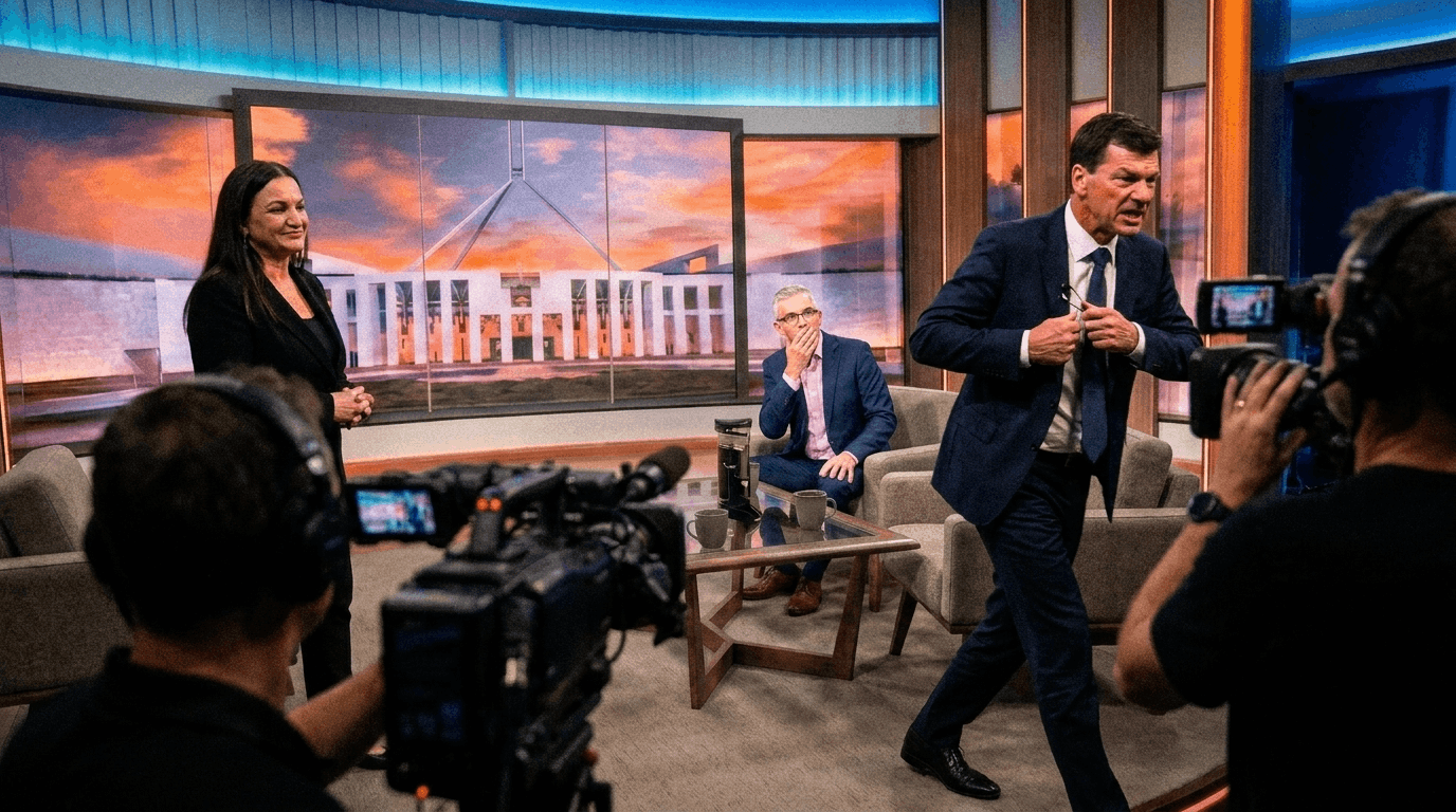 Taylor leaves the set